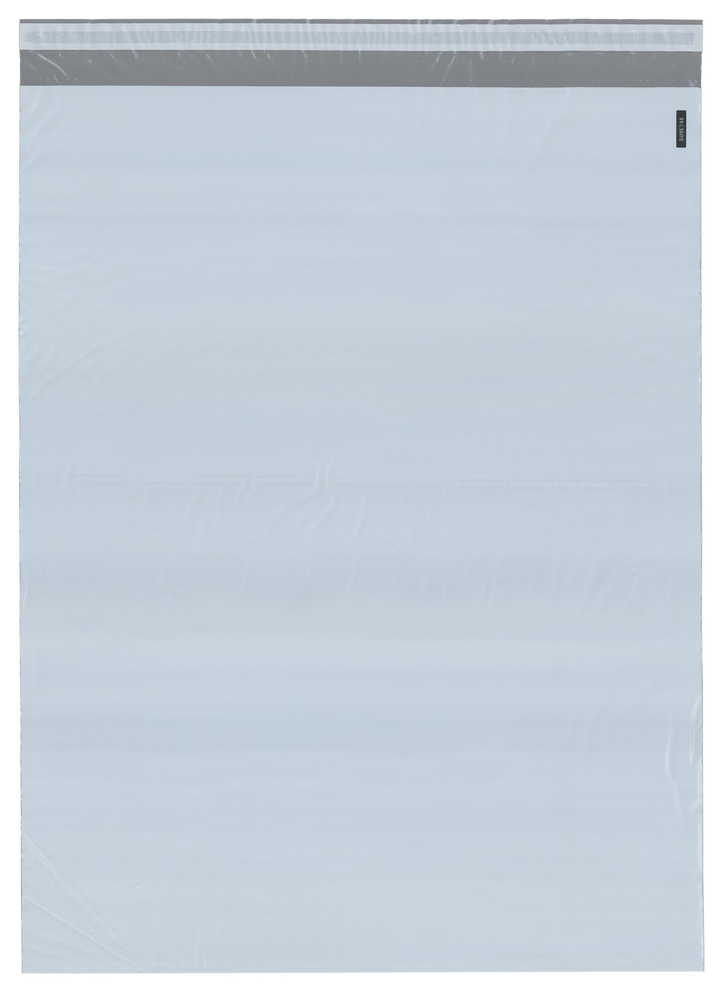 Plymor Poly Mailer 2.25 Mil White / Gray Bag with Permanent Adhesive Closure and Perforated Tear