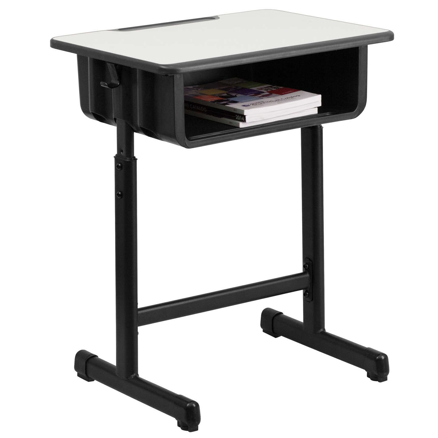 Emma and Oliver Student Desk with Top and Adjustable Height Pedestal Frame