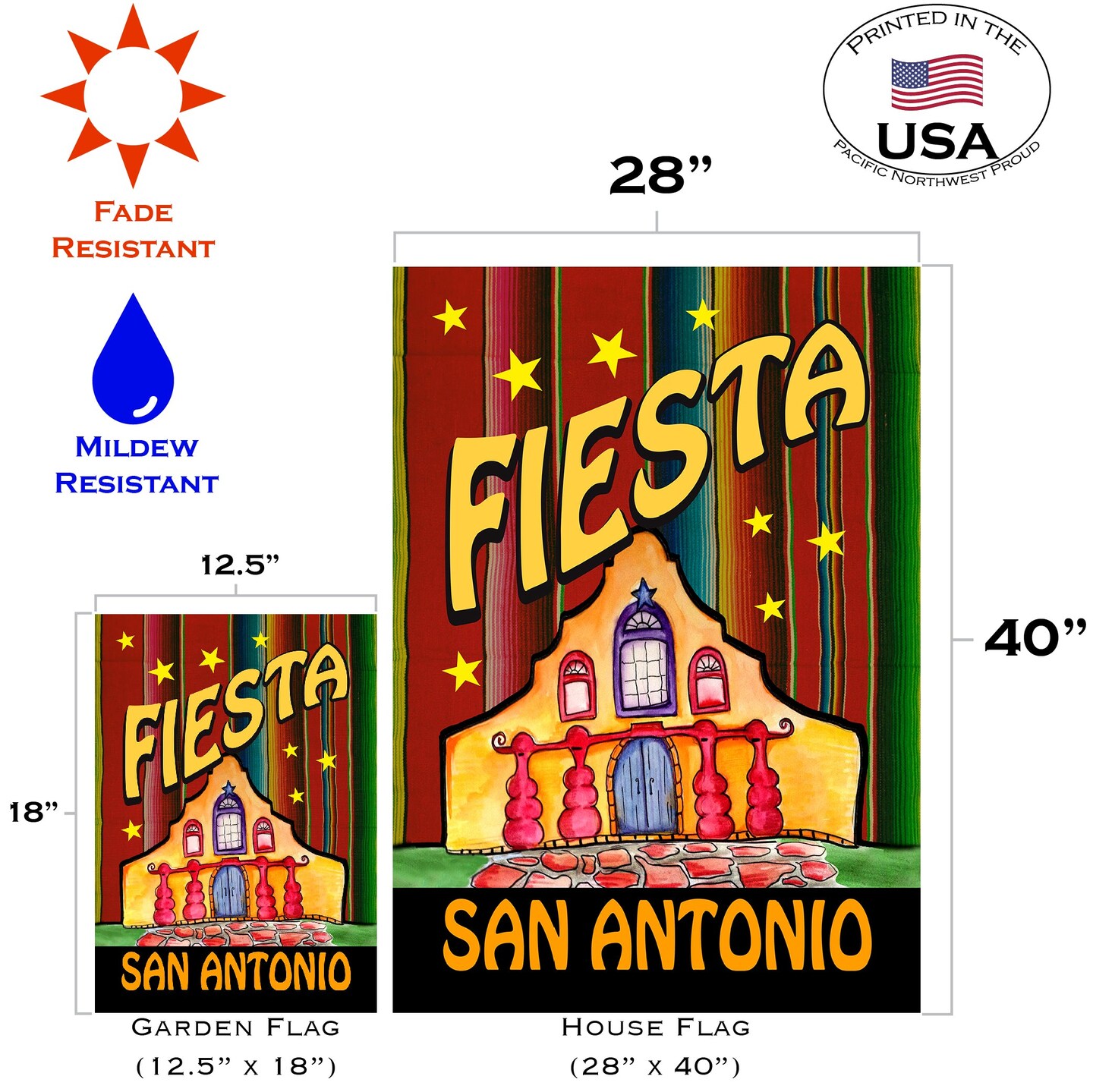 Casa Fiesta - San Antonio Decorative Texas Flag