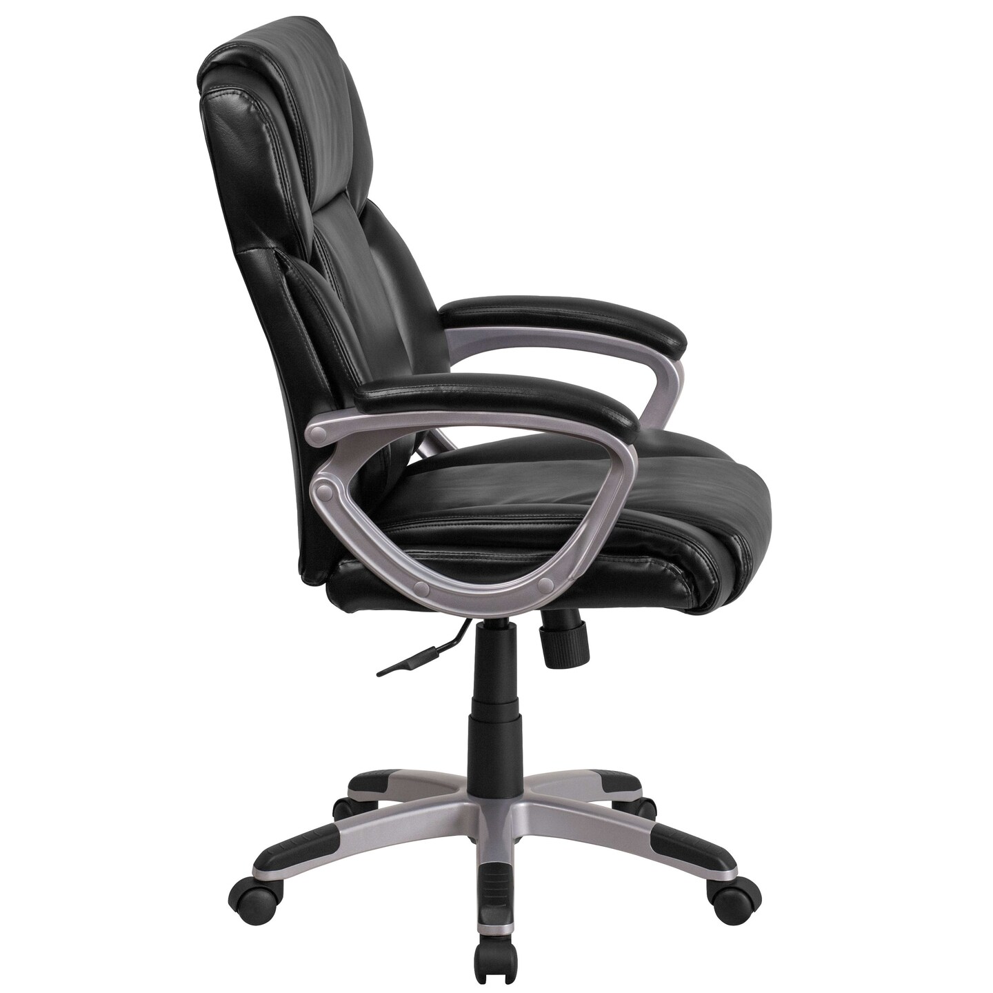 Emma and Oliver Mid-Back Faux Leather Executive Swivel Office Chair with Padded Arms
