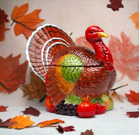 Ceramic Traditional Turkey Cookie Jar, Home D&#xE9;cor, Gift for Her, Gift for Mom, Kitchen D&#xE9;cor, Fall D&#xE9;cor, Thanksgiving D&#xE9;cor