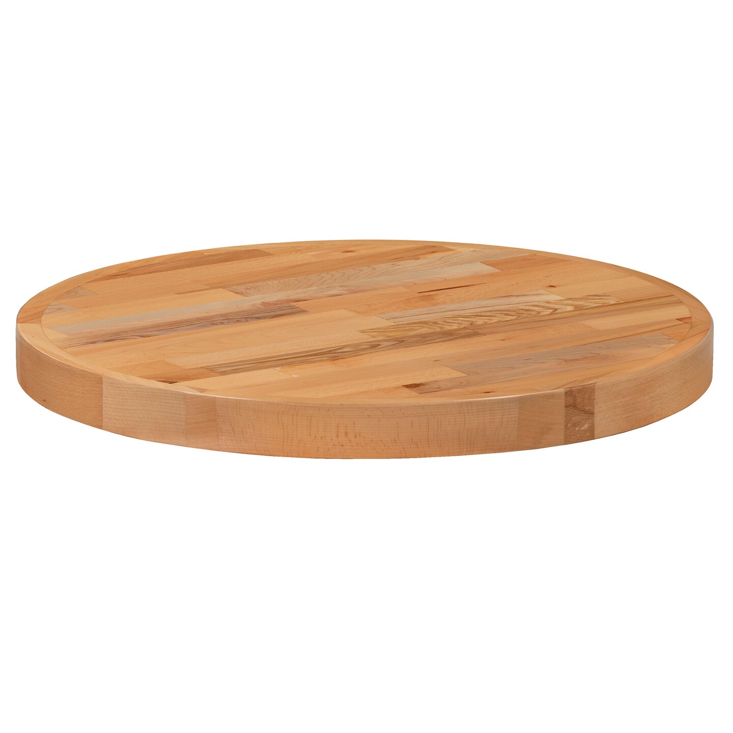 Emma and Oliver Round Butcher Block Style Table Top - Restaurant Table Top