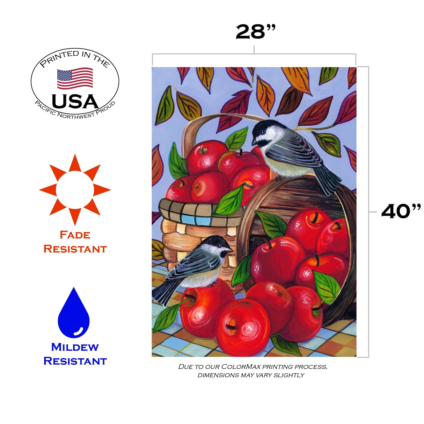 Apple Basket Decorative Fall Flag