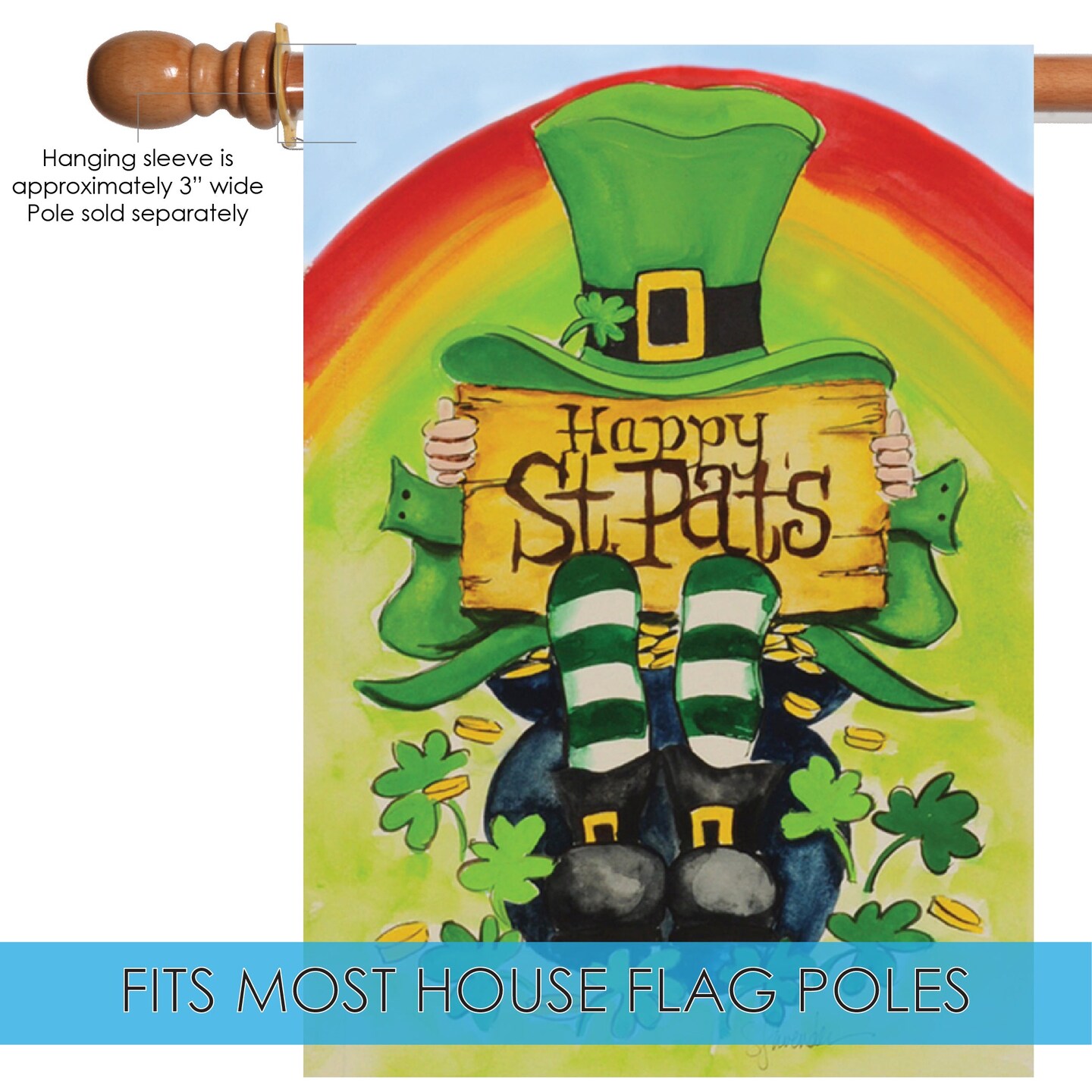 Happy Saint Pat&#x27;s Decorative St Patricks Day Flag
