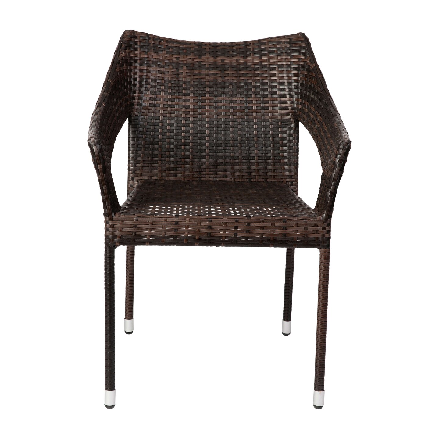 Merrick Lane Eldon Weather Resistant Indoor/Outdoor Stacking Patio Dining Chair with Steel Frame and PE Rattan