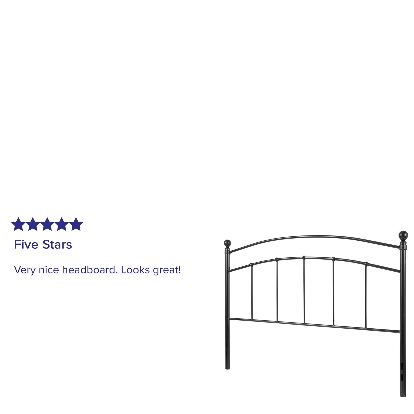 Merrick Lane Kildare Metal Headboard Contemporary Arched Headboard With Adjustable Rail Slots