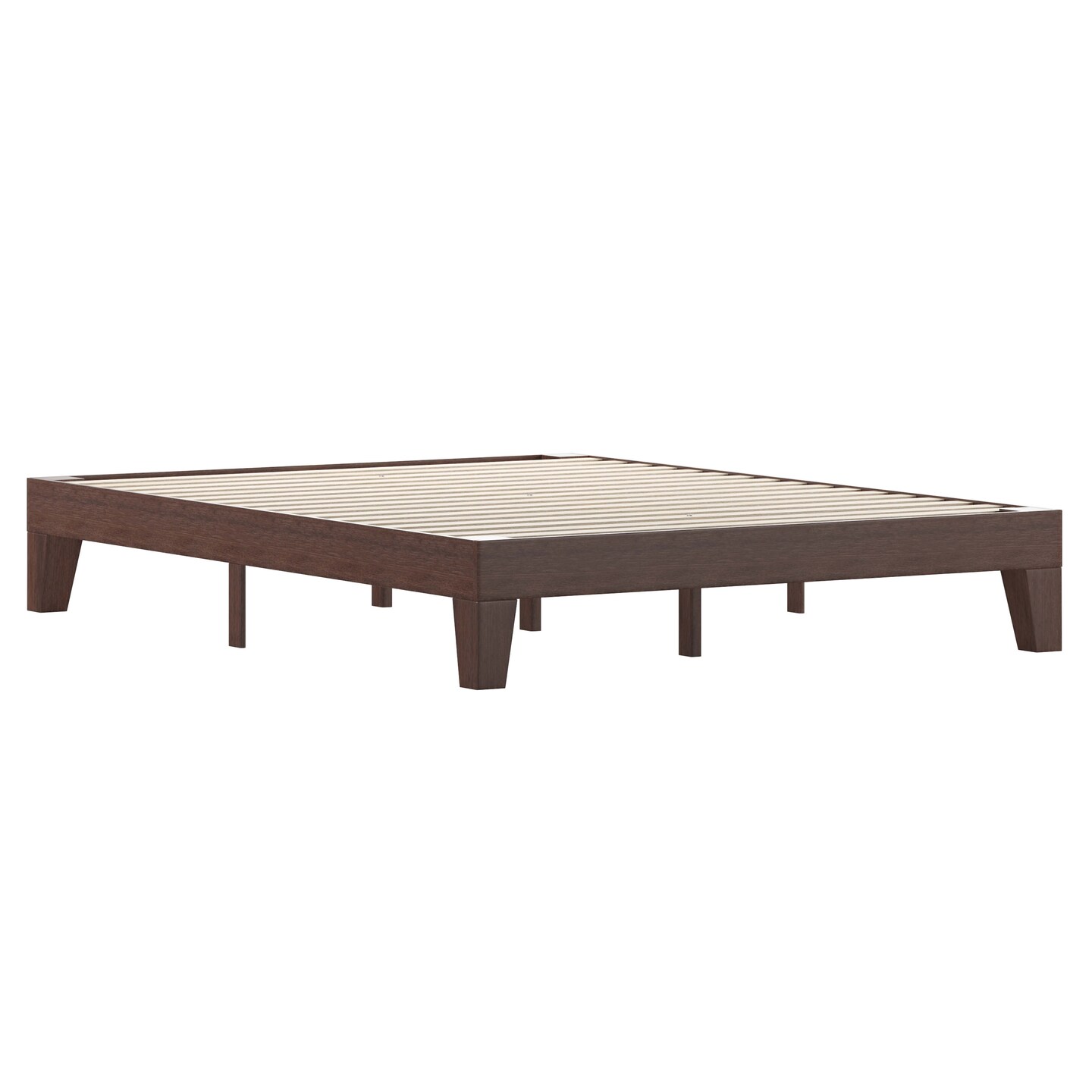 Merrick Lane Eduardo Platform Bed Frame, Solid Wood Platform Bed Frame With Slatted Support, No Box Spring Needed