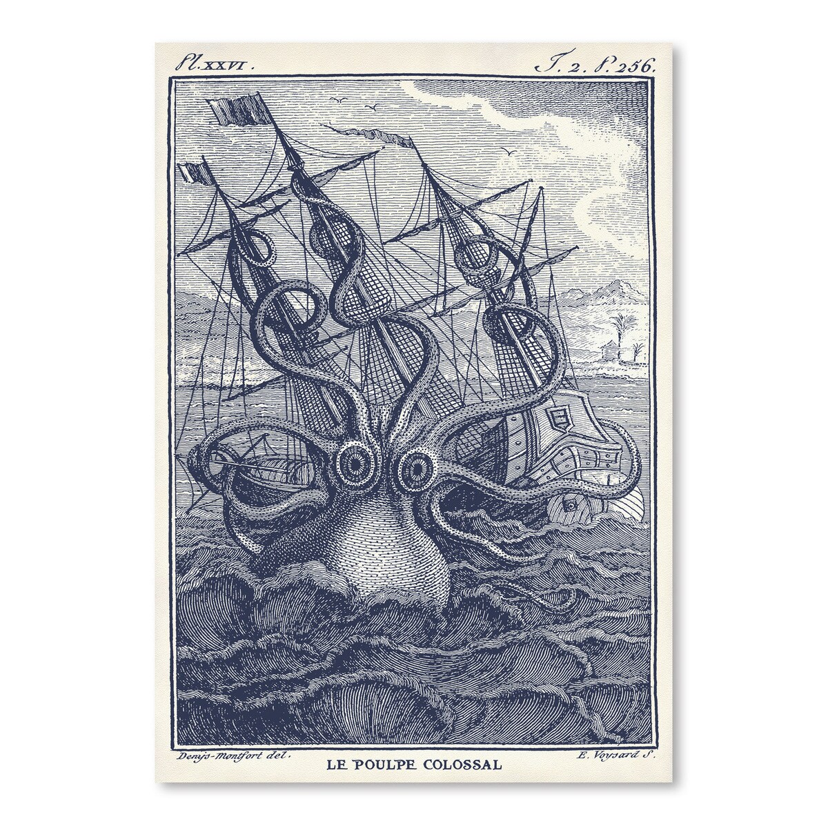 Marine Kraken by Coastal Print & Design Poster Art Print