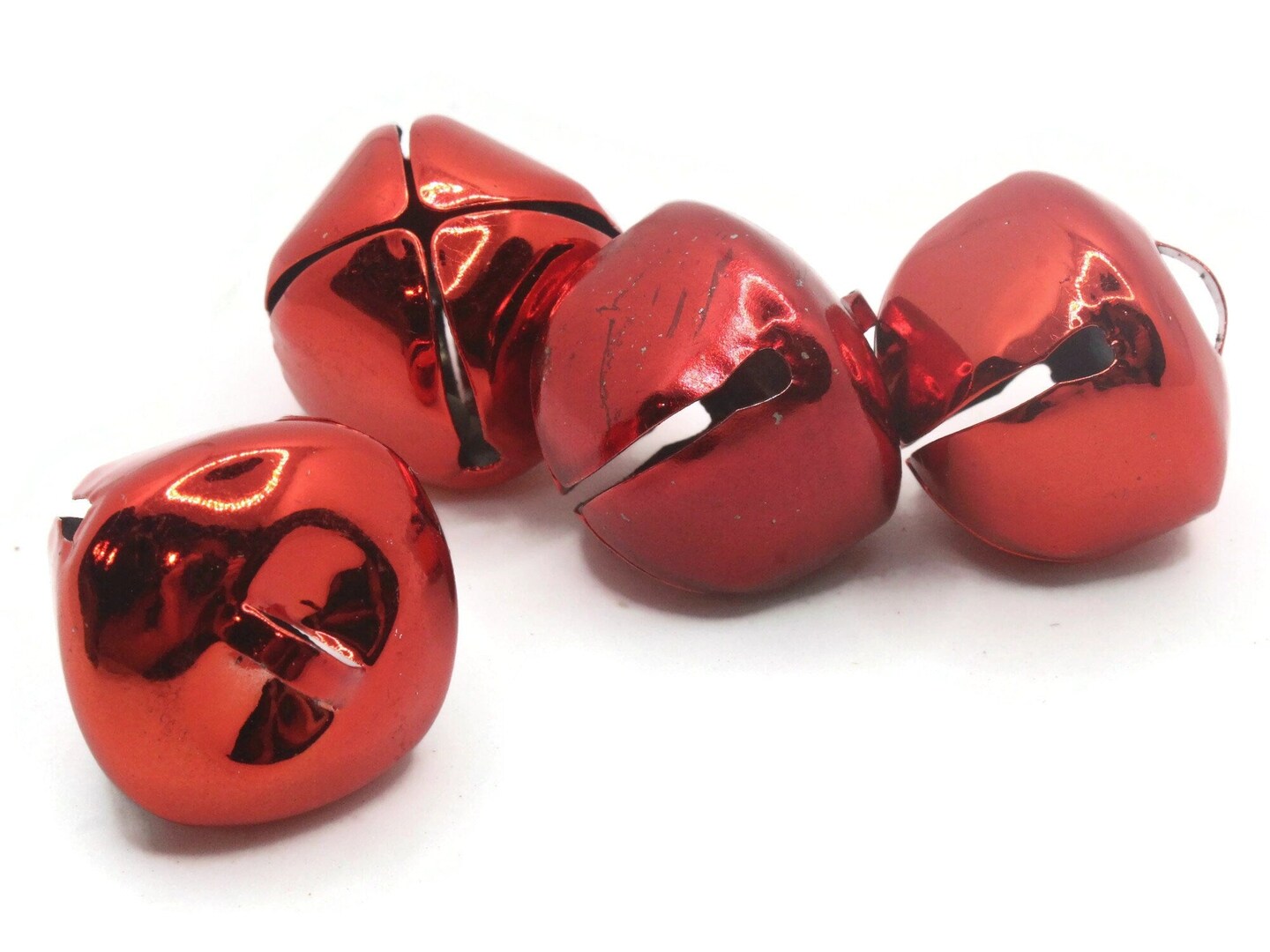 4 30mm Red Jingle Bells Christmas Sleigh Bell Charms