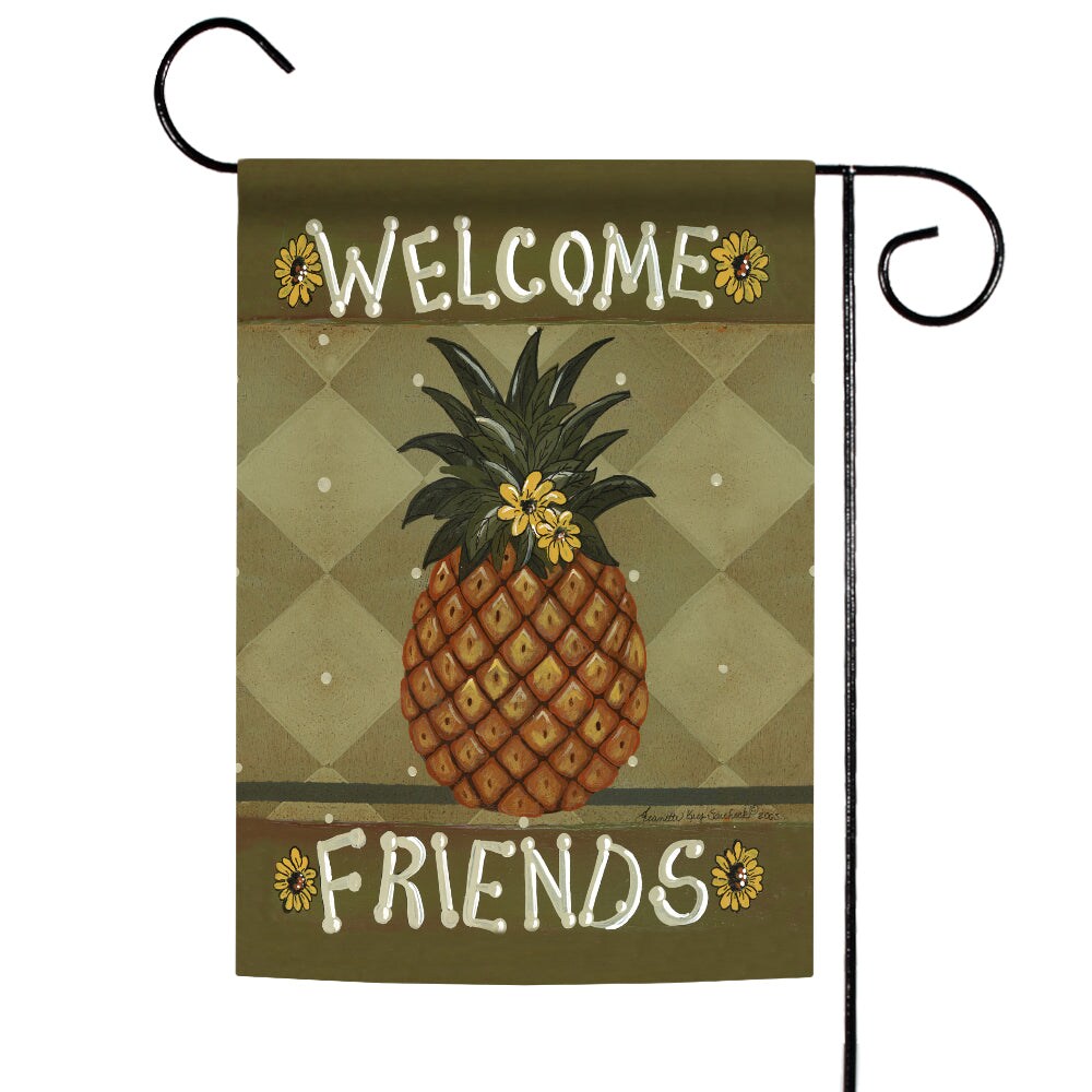 Welcome Friends Decorative Pineapple Double Sided Flag