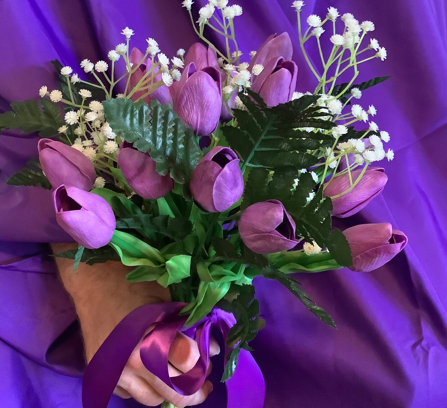 Bouquet tulipani real touch purple - All White