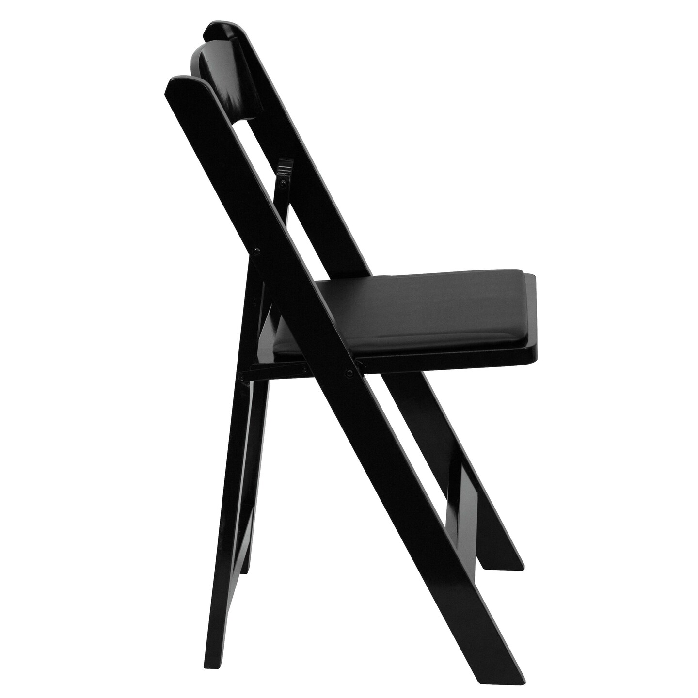 Emma and Oliver 4 Pack Wood Folding Chair with Vinyl Padded Seat