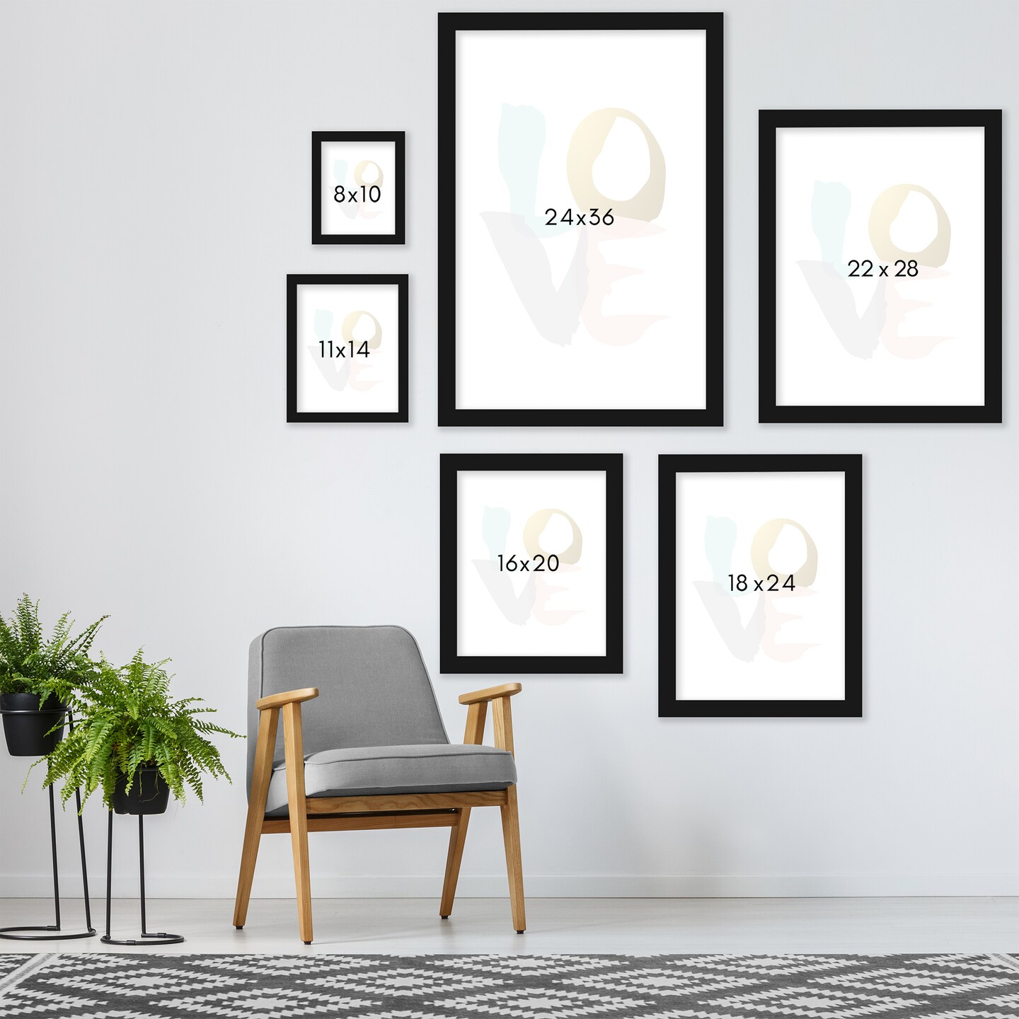 Love Mint Blush Gold by Wall + Wonder Frame  - Americanflat