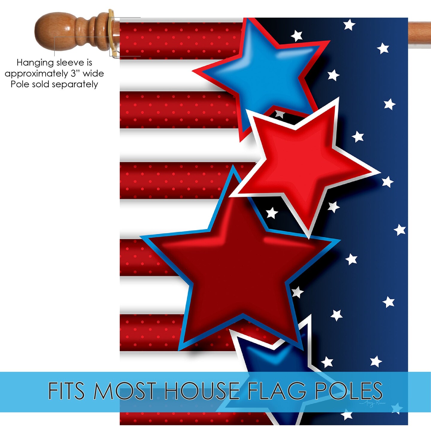 Star Spangled Decorative Patriotic Flag