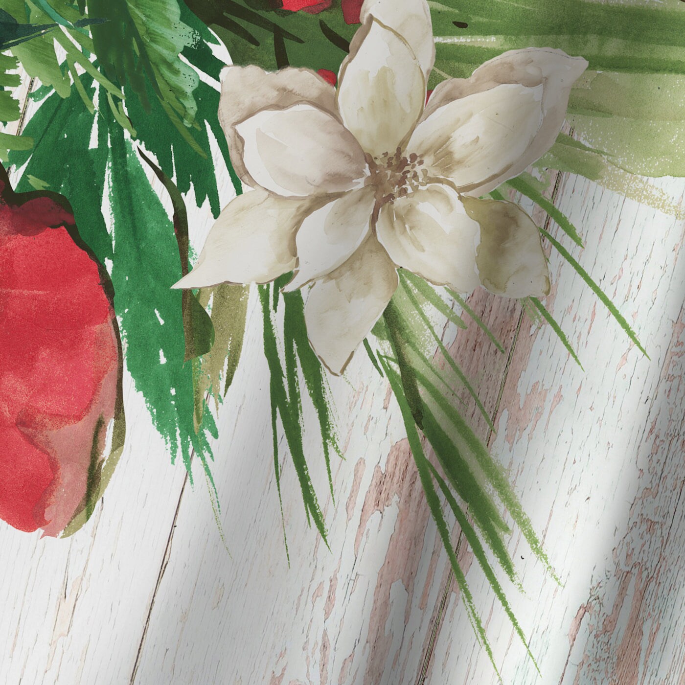 Red Floral I by PI Creative Art Shower Curtain 71&#x22; x 74&#x22;