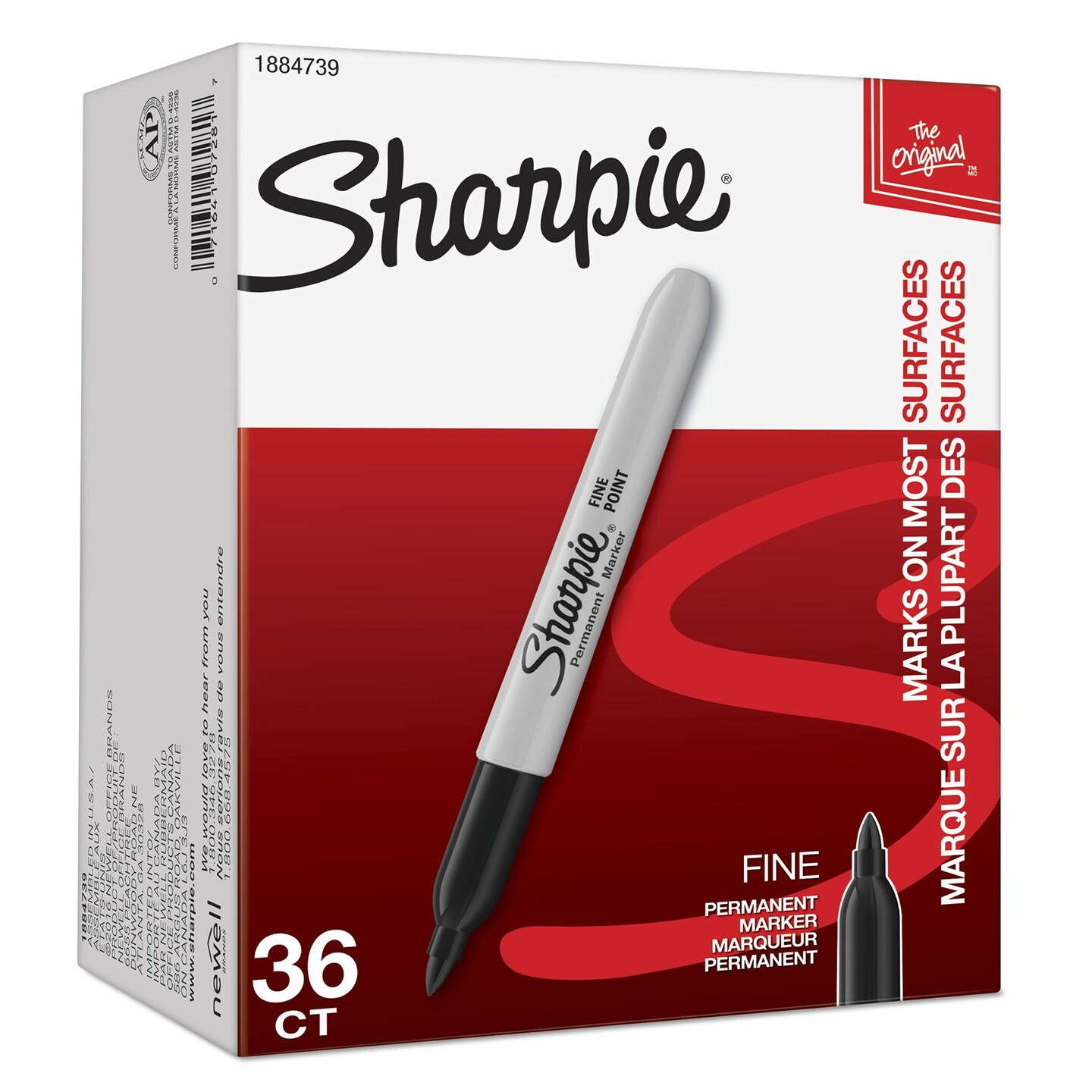 Sharpie Felt Tip Pens, Medium Point, Black, 6 Count