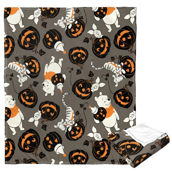 The Northwest Company Winnie the Pooh and Pumpkin Patch Pattern Aggretsuko Comics Silk Touch Throw Blanket - 50&#x22; x 60&#x22;