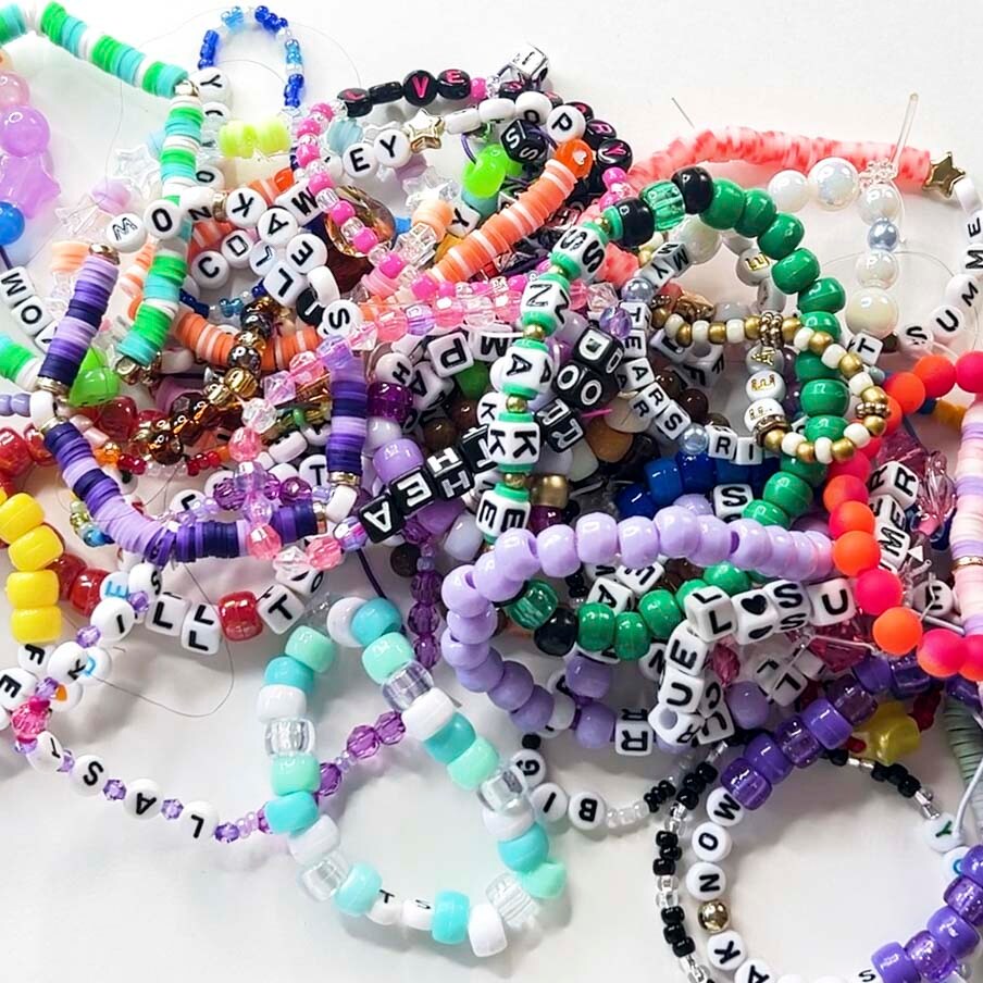 Taylor Swift Eras Tour Friendship Bracelets  Taylor swift birthday party  ideas, Clay beads, Taylor swift concert