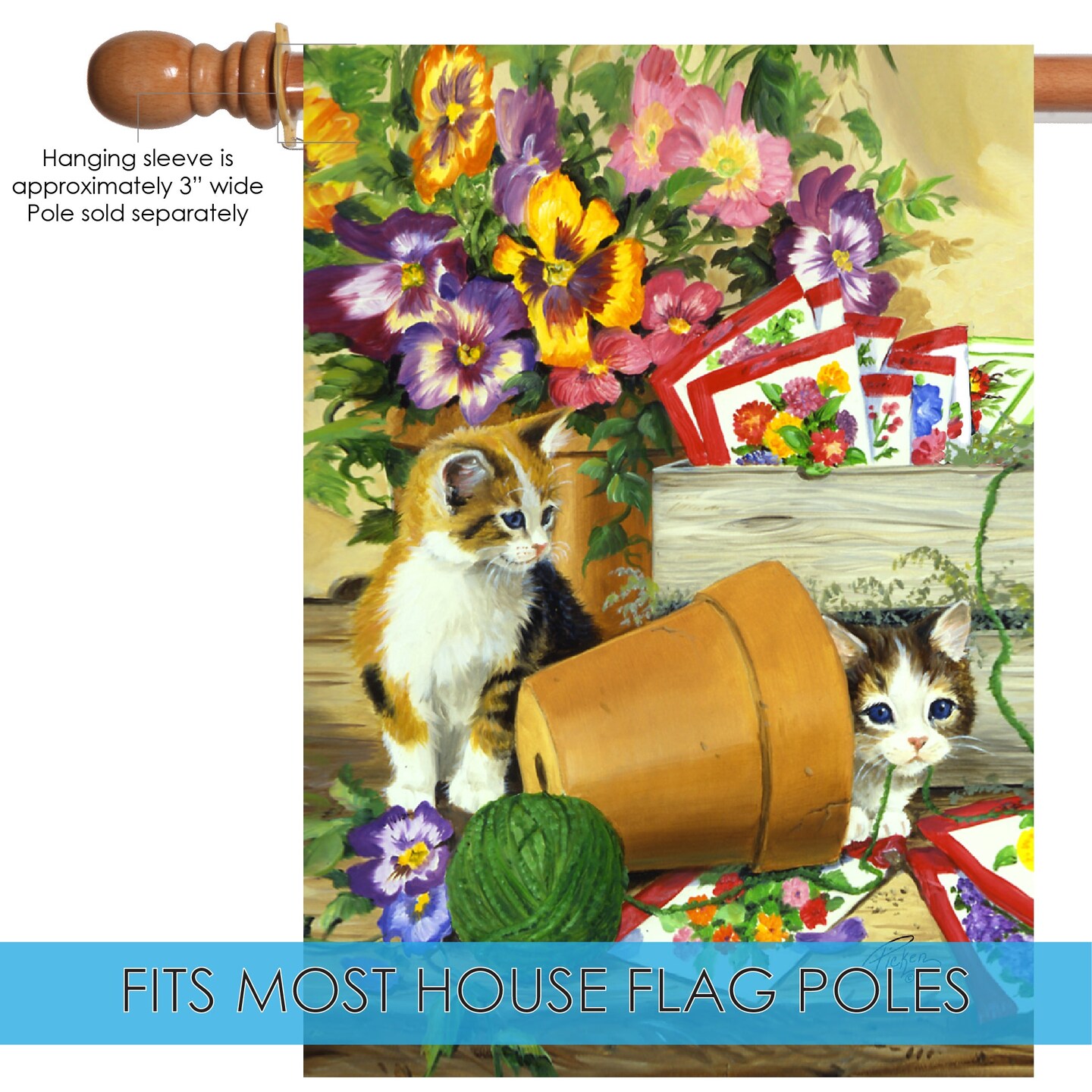 Little Bloomers Decorative Cat Flag
