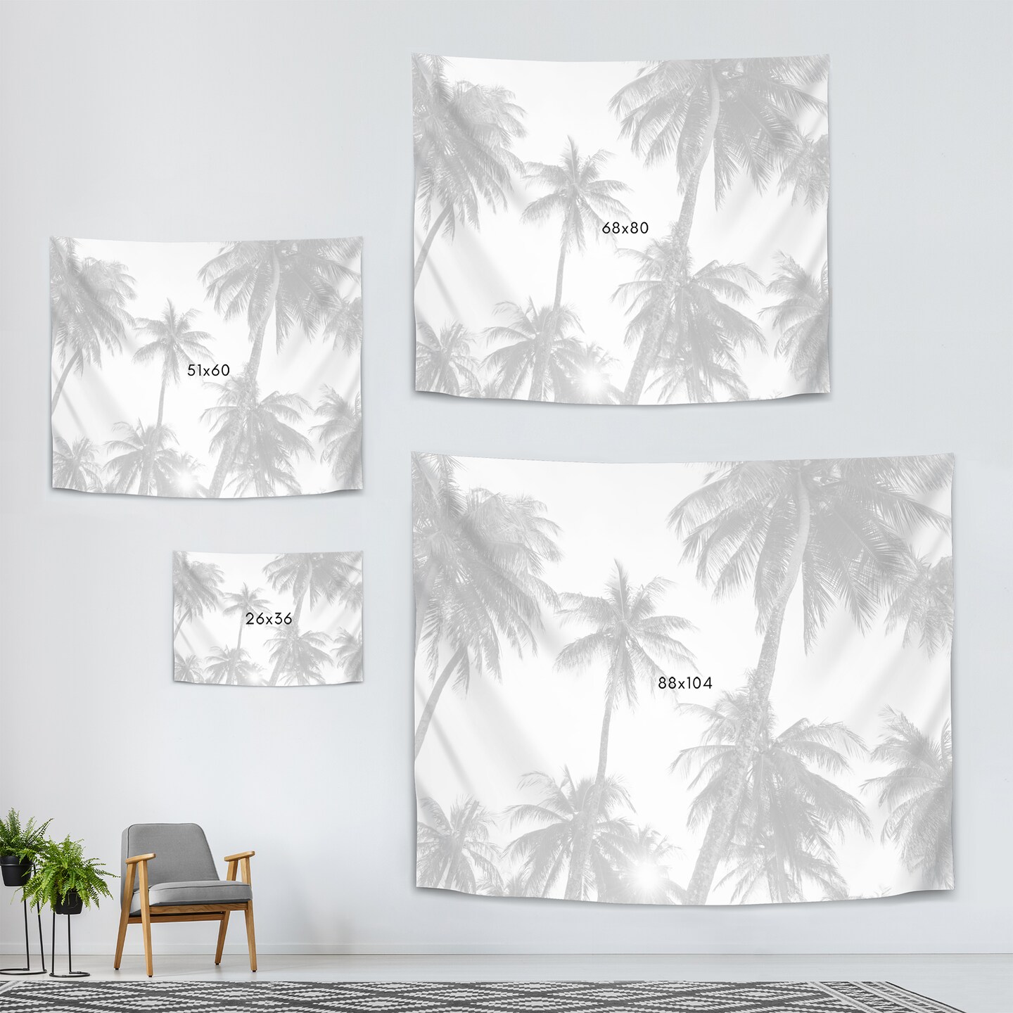 Tropical Bw by Sisi and Seb  Wall Tapestry - Americanflat