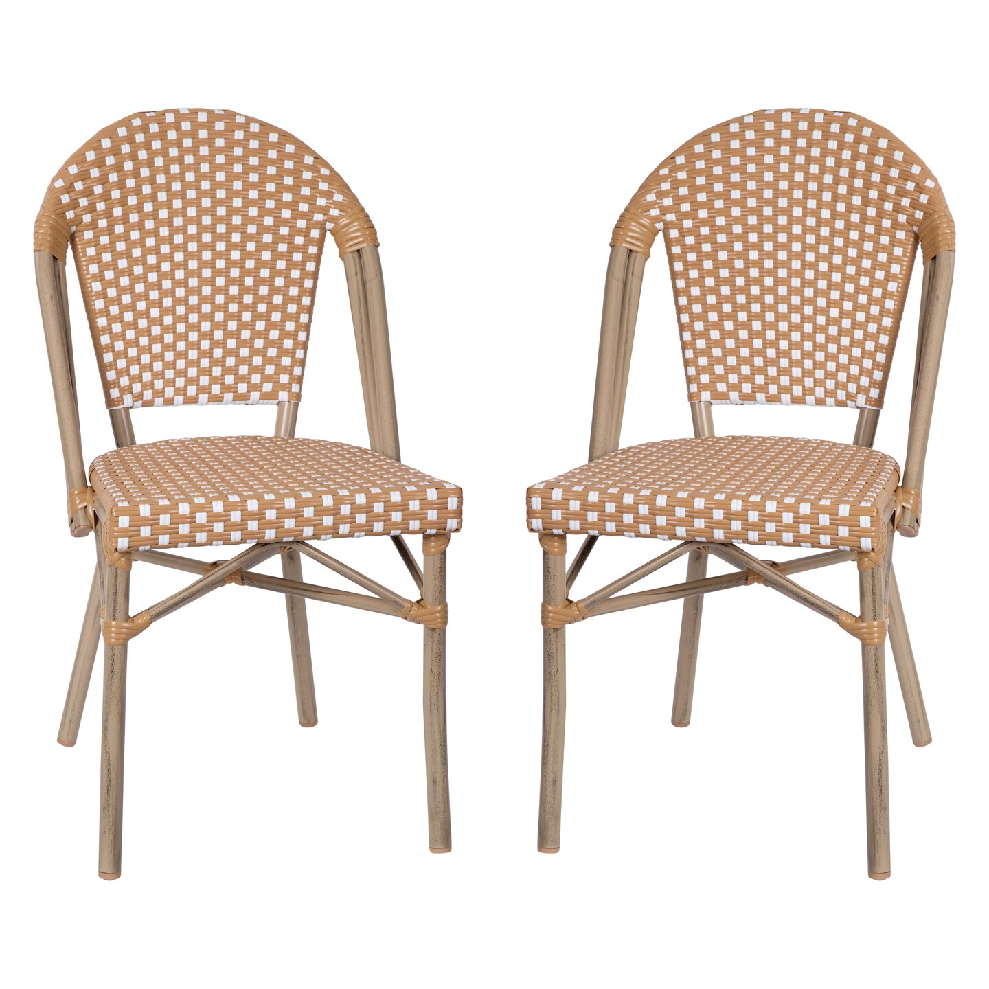 Merrick Lane Celia Indoor/Outdoor Stacking Bistro Chair with Aluminum Frame