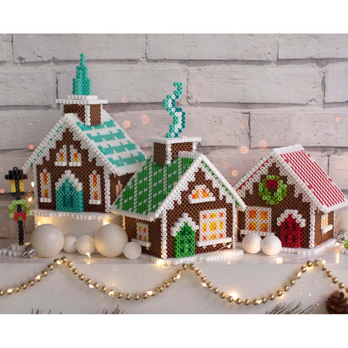 Perler Fused Bead Kit - 3D Holiday Gingerbread Village – Chez