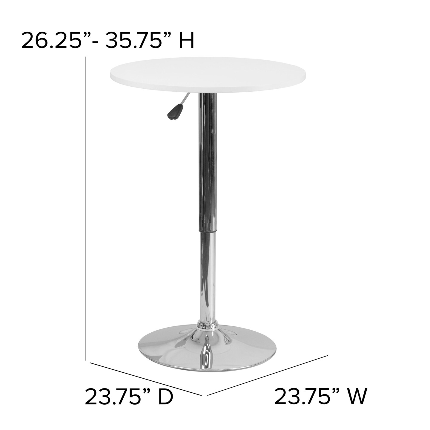 Emma and Oliver 23.75&#x27;&#x27; Round Adjustable Height Wood Table (Adjustable Range 26.25&#x27;&#x27; - 35.75&#x27;&#x27;)