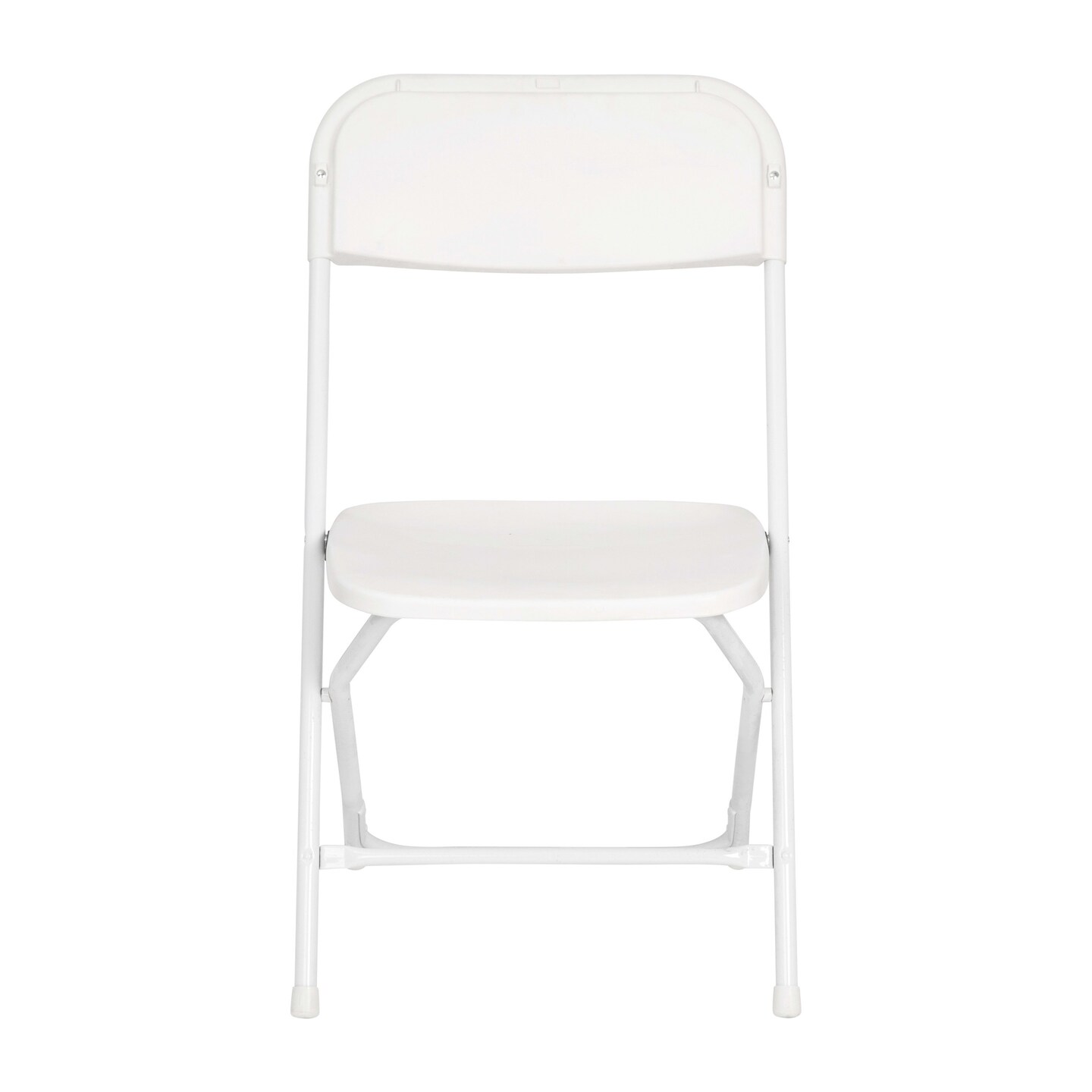 Emma and Oliver 4 Pack of Zia All-Weather, Extra Wide Contoured Plastic Folding Chairs with Metal Frame and 650 lb. Static Weight Capacity
