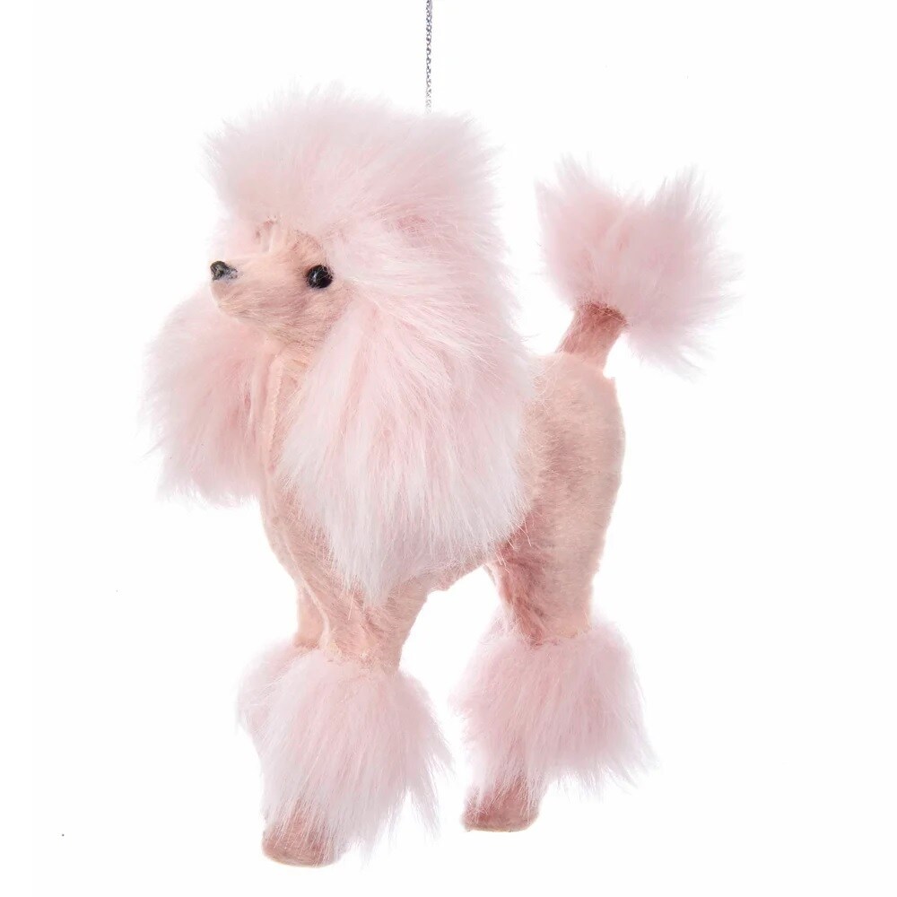 KSA Pack of 6 Pink Poodle Christmas Ornaments