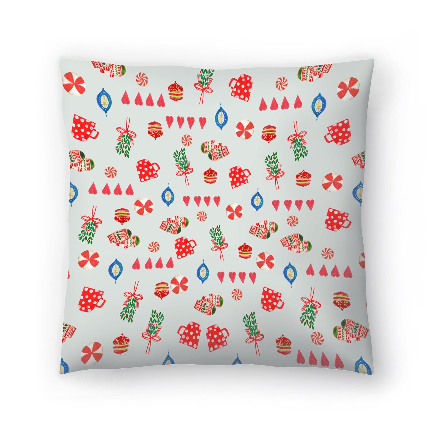 Symbols Of Christmas Throw Pillow Americanflat Decorative Pillow