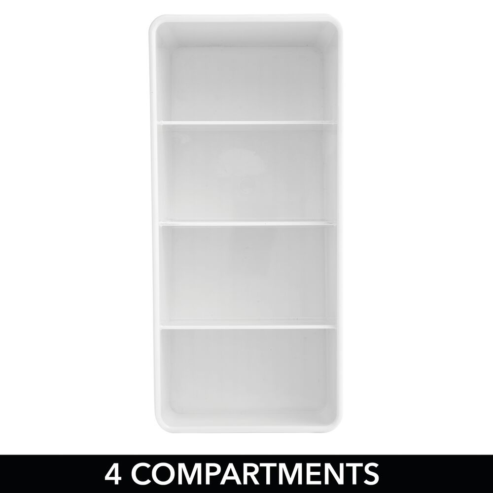 mDesign Plastic Makeup Storage Organizer for Vanity, 4 Sections - 2 Pack