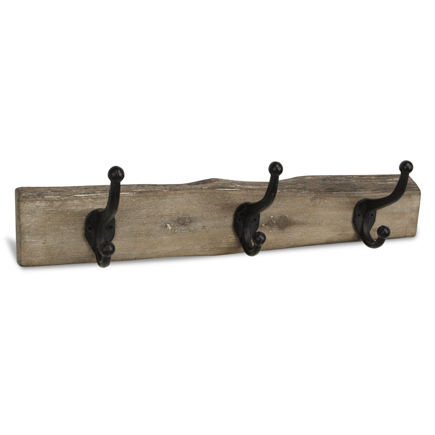 Contemporary Home Living 18.75&#x22; Brown and Black Rustic 3 Hooks Coat Hanger