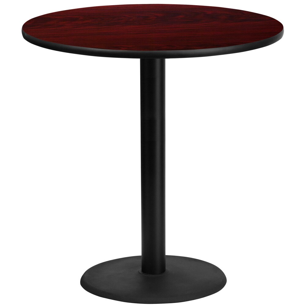 Emma and Oliver 42" Round Laminate Table Top with 24" Round Bar Height Table Base