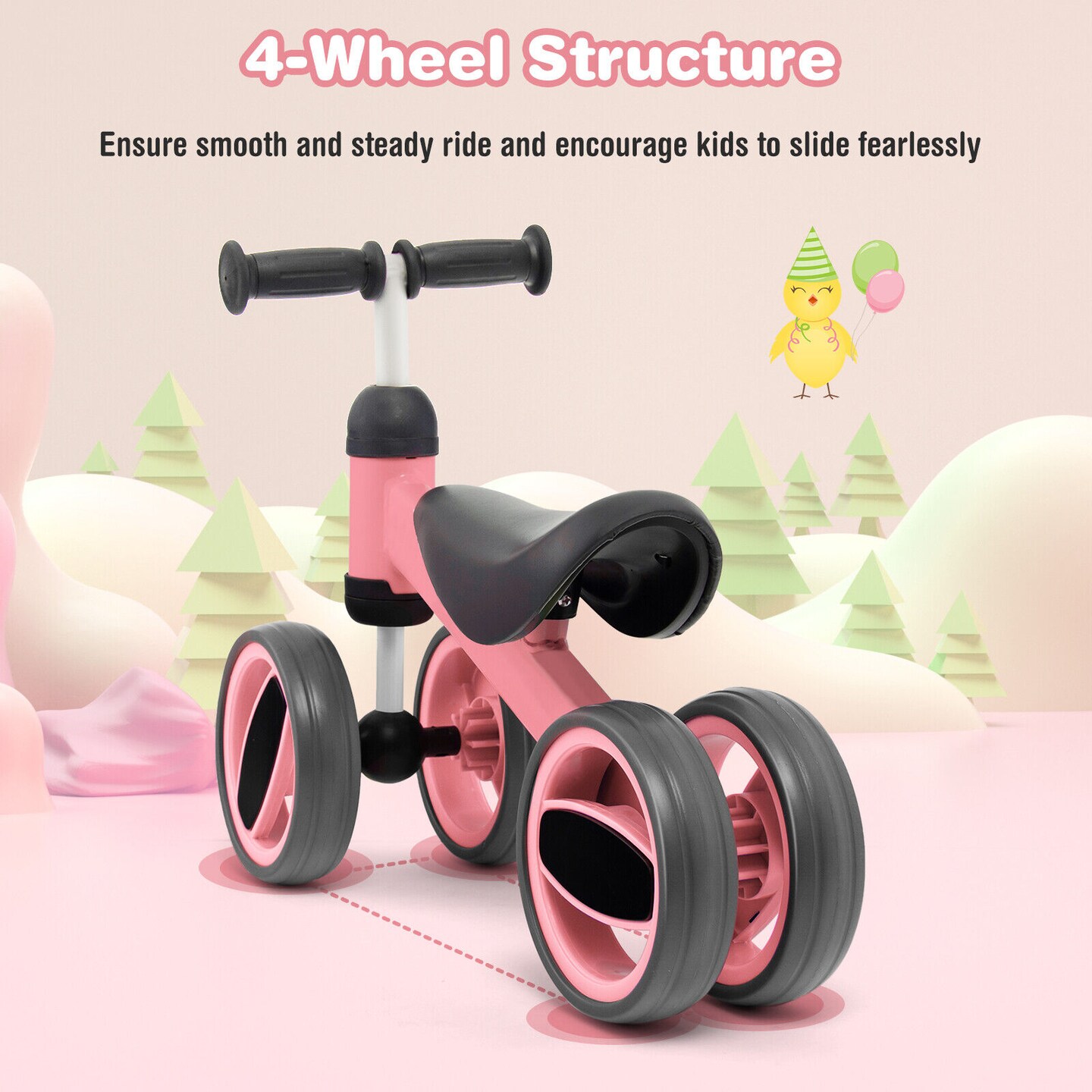 4 Wheels Baby Balance Bike Toy
