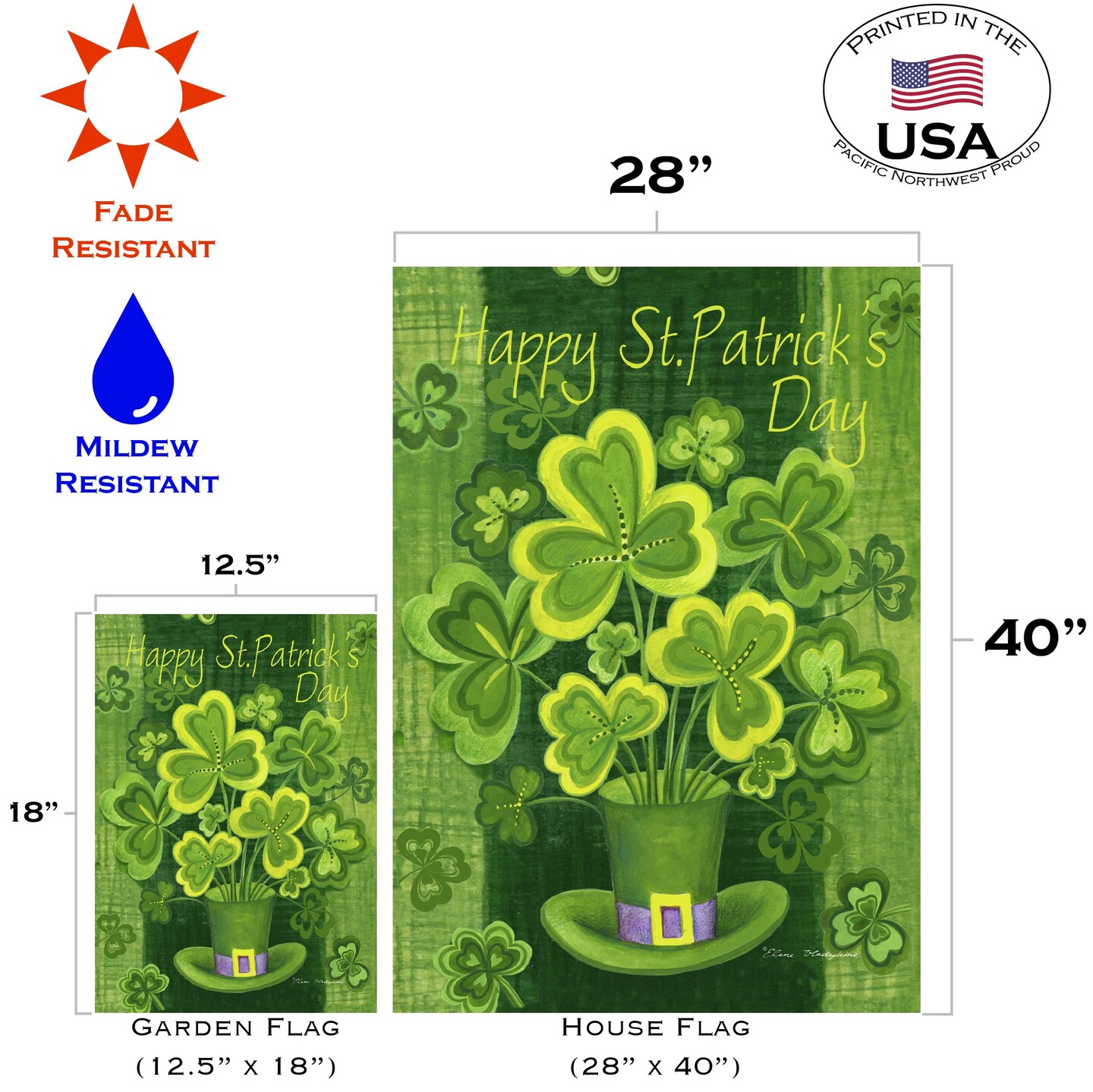 Shamrockin&#x27; Decorative St Patricks Day Flag