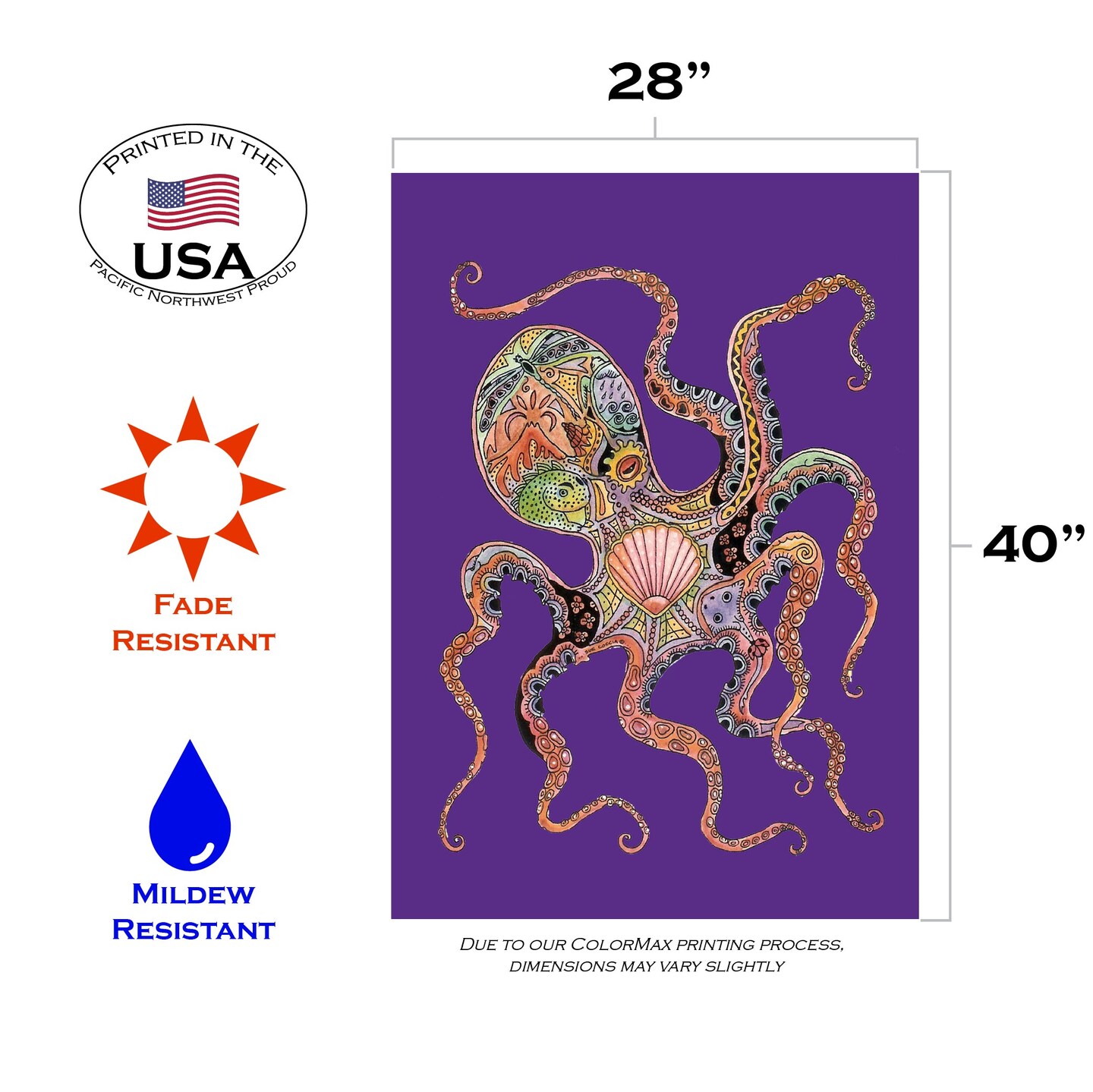 Animal Spirits- Octopus Decorative Octopus Flag