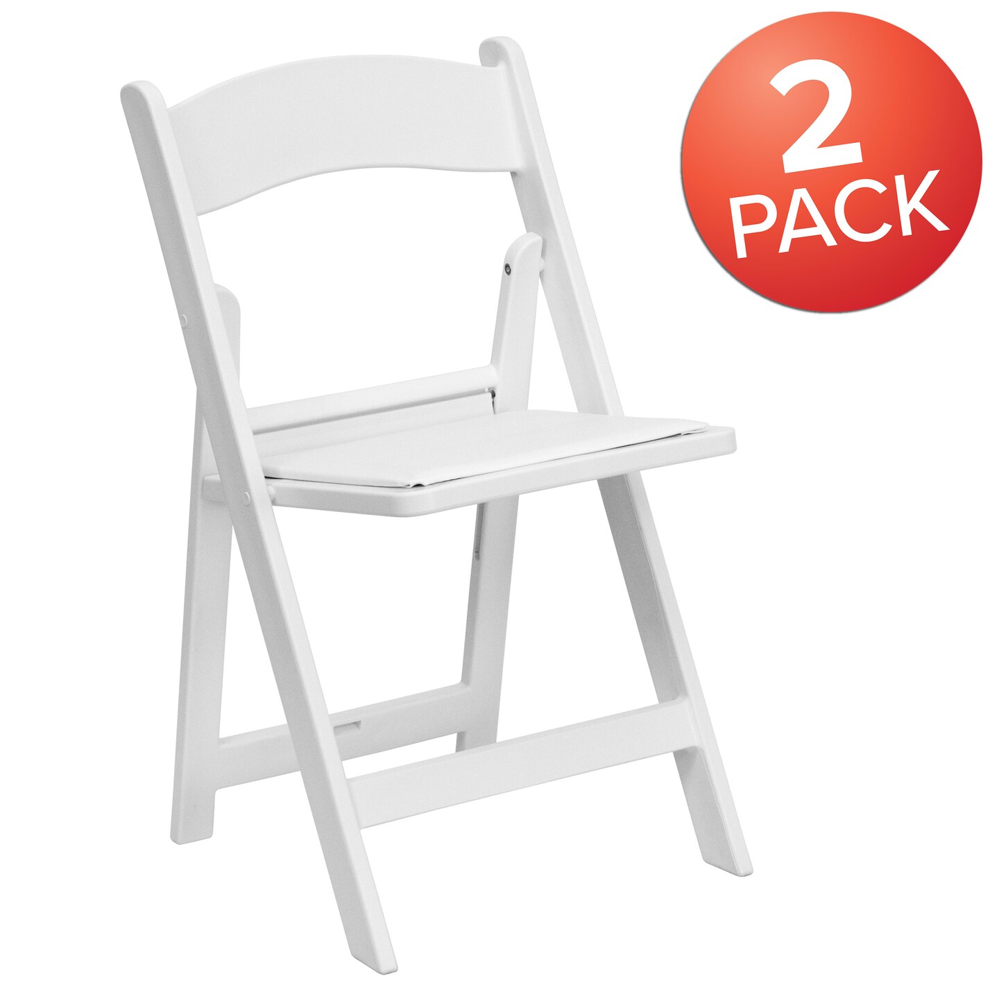 Emma and Oliver Folding Chair - Resin– 2 Pack 800LB Weight Capacity Event Chair