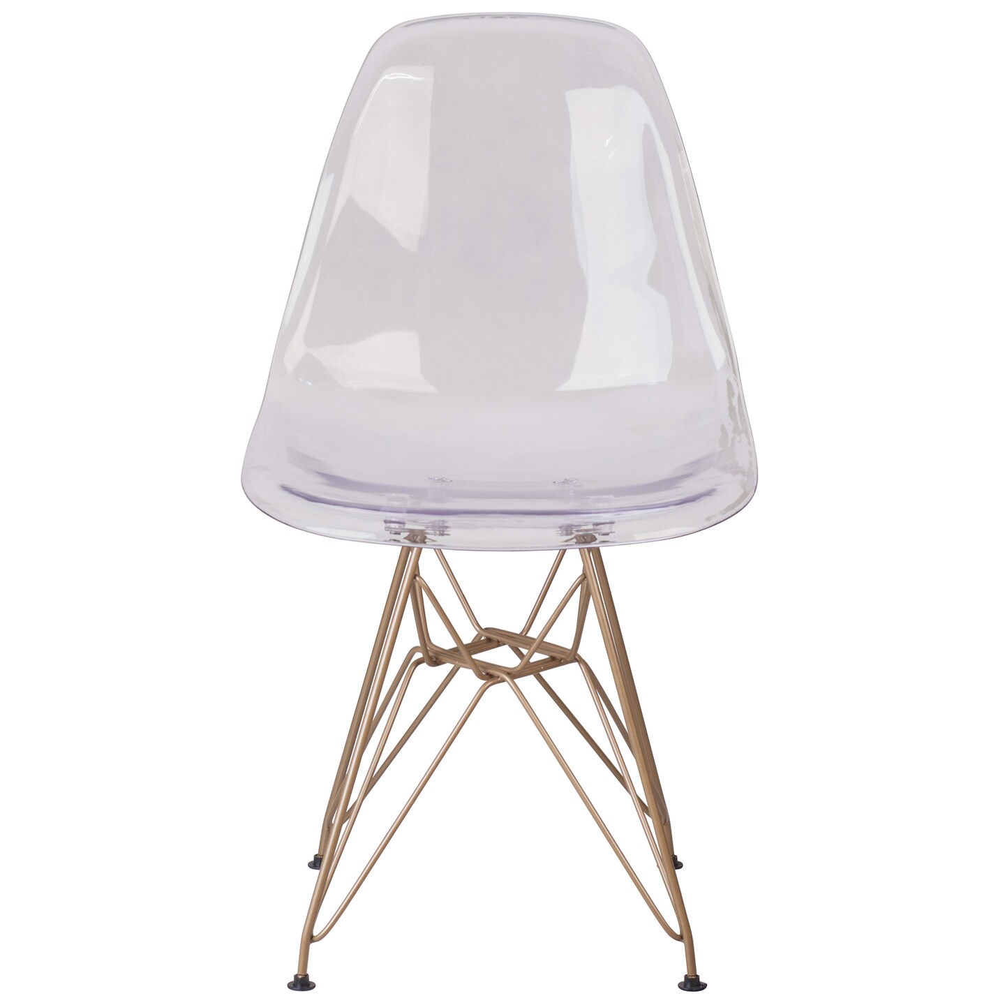 Emma and Oliver Ghost Chair with Gold Metal Base