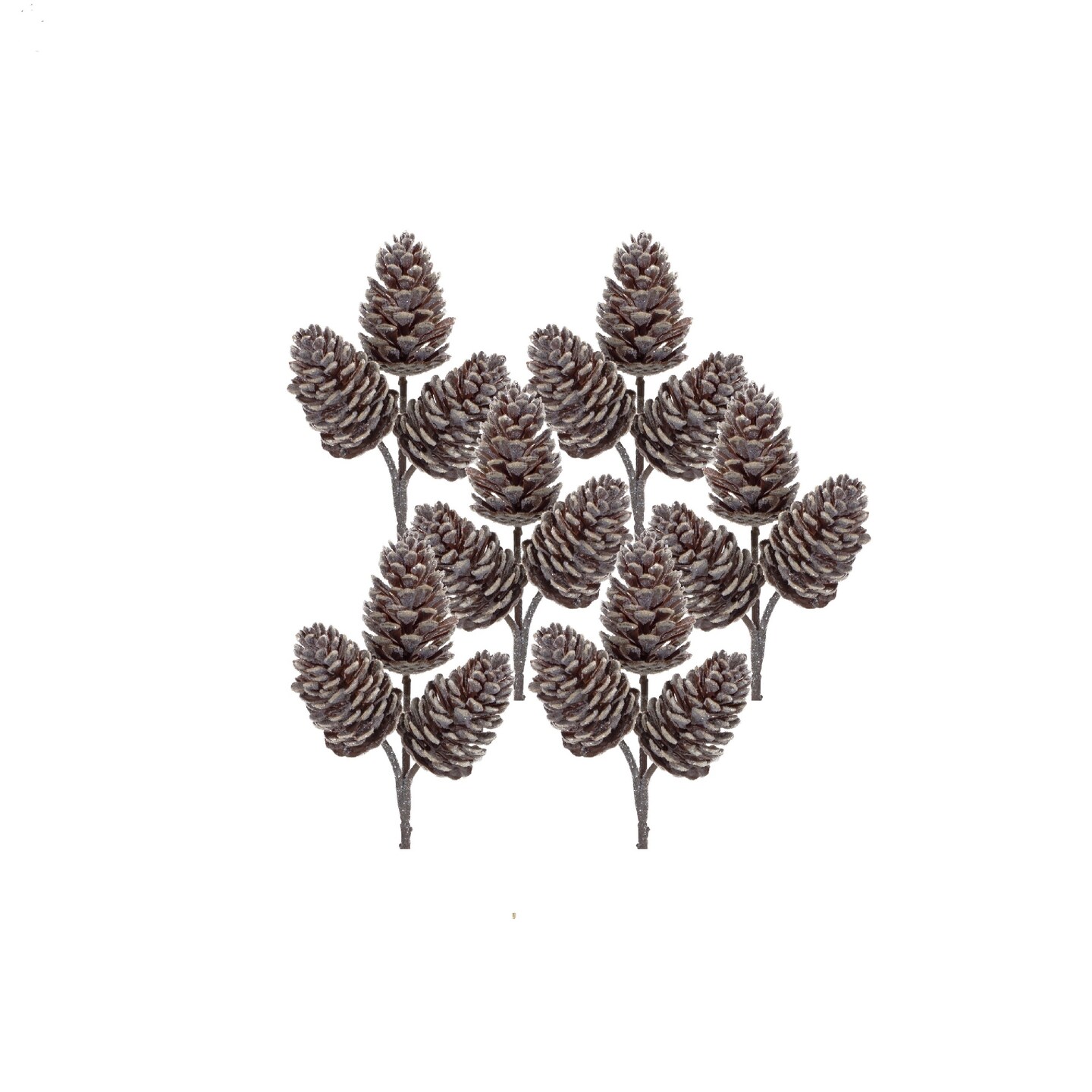 Melrose Set of 6 Frosted Pinecone Artificial Picks 12.5