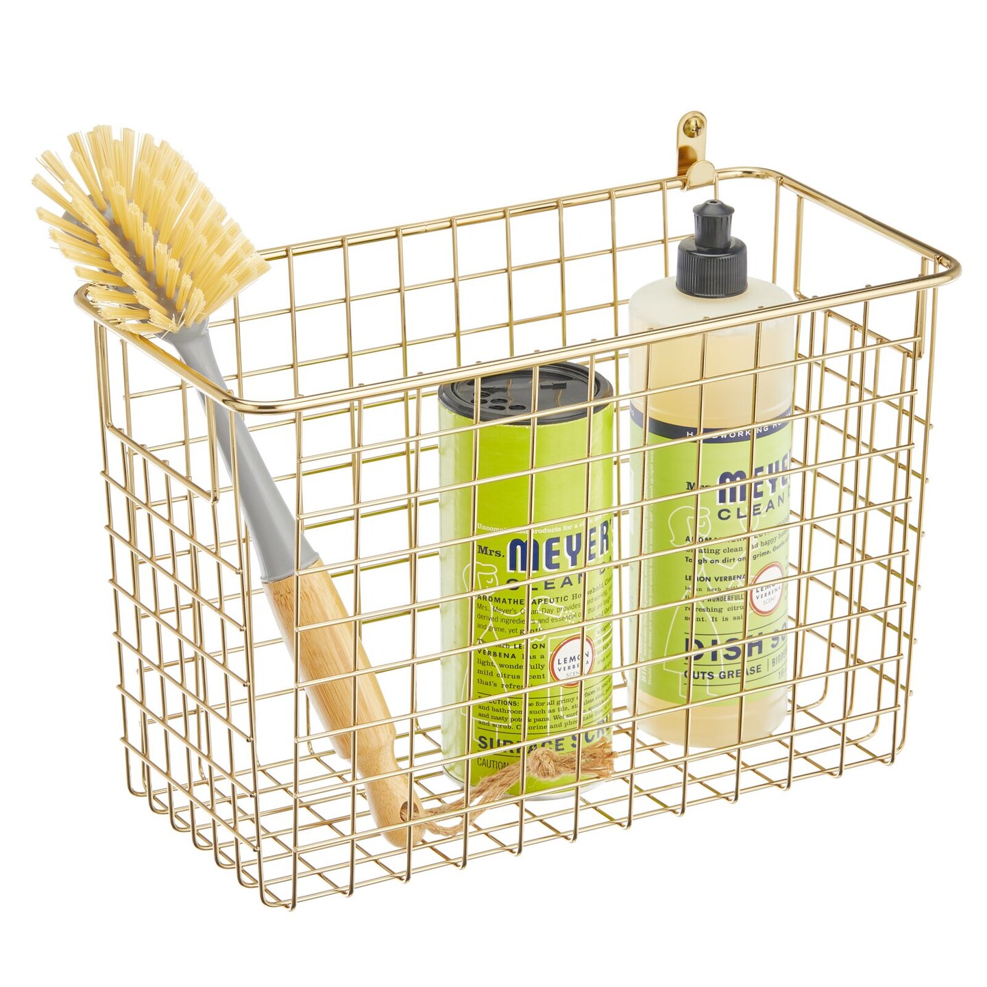 mDesign Metal Wall Mount Hanging Basket Shelf for Home Storage