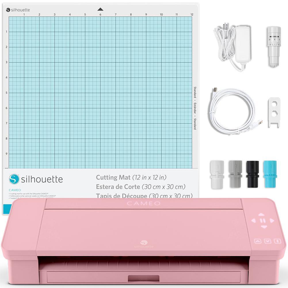 Silhouette Blush Pink Cameo 4 w/ Advanced Blade Pack, 38 Oracal Sheets, HTV