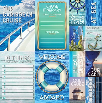 Reminisce Caribbean Cruise 12x12 Poster Sticker Sheet