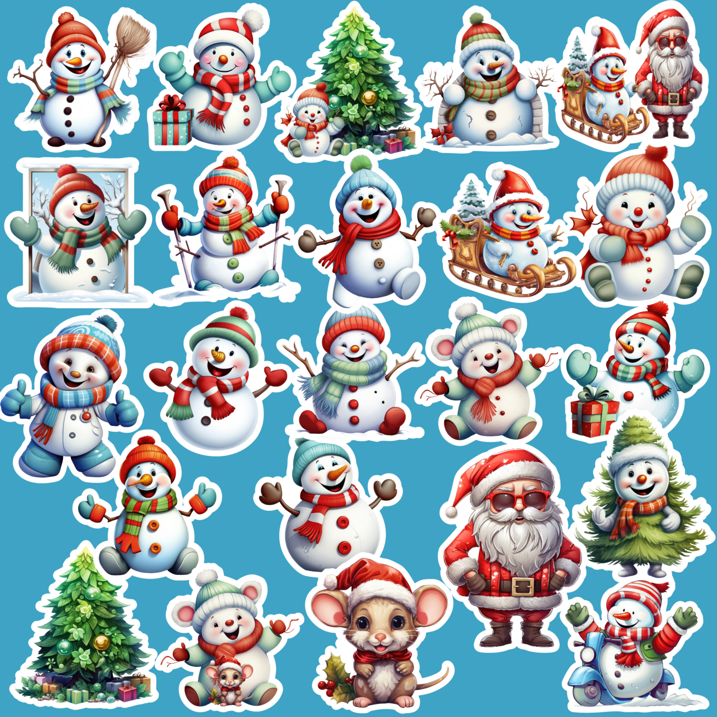 Snowmen And More Christmas Stickers