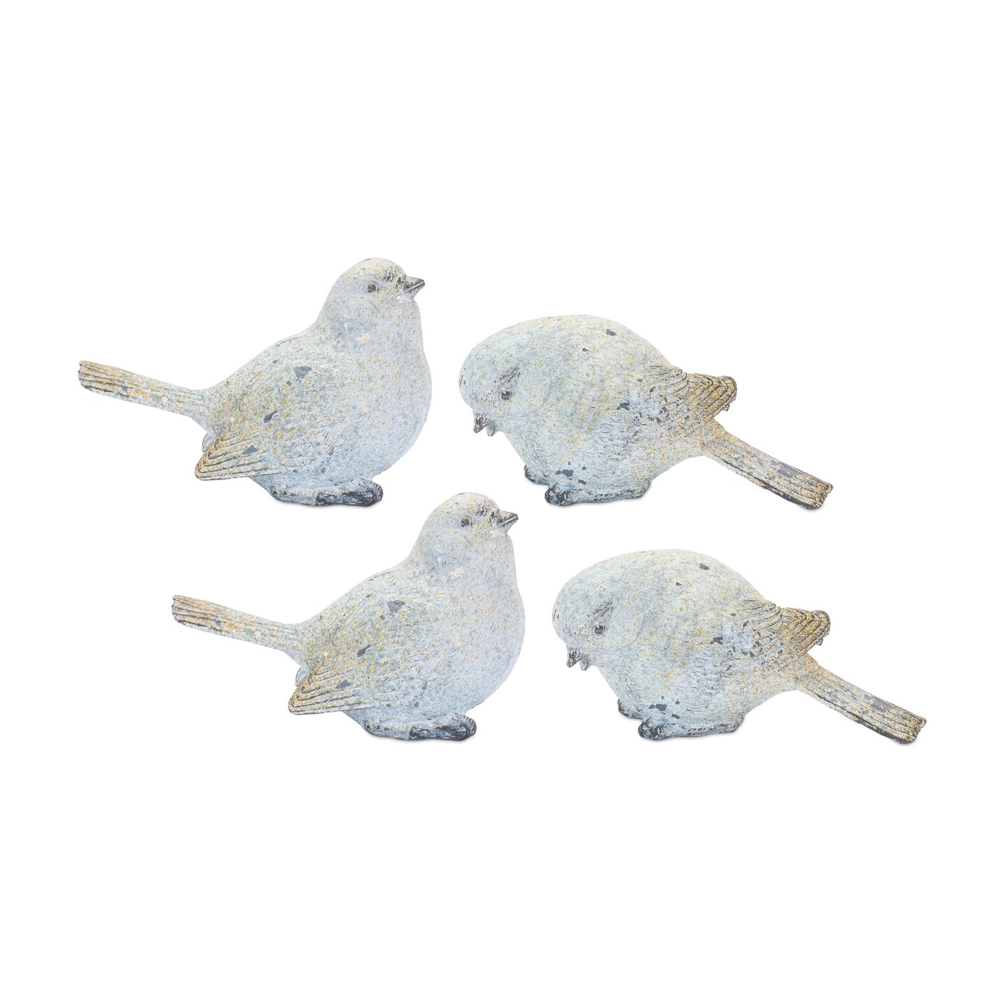 Melrose Set of 4 Distressed Bird Figurines 5&#x22;