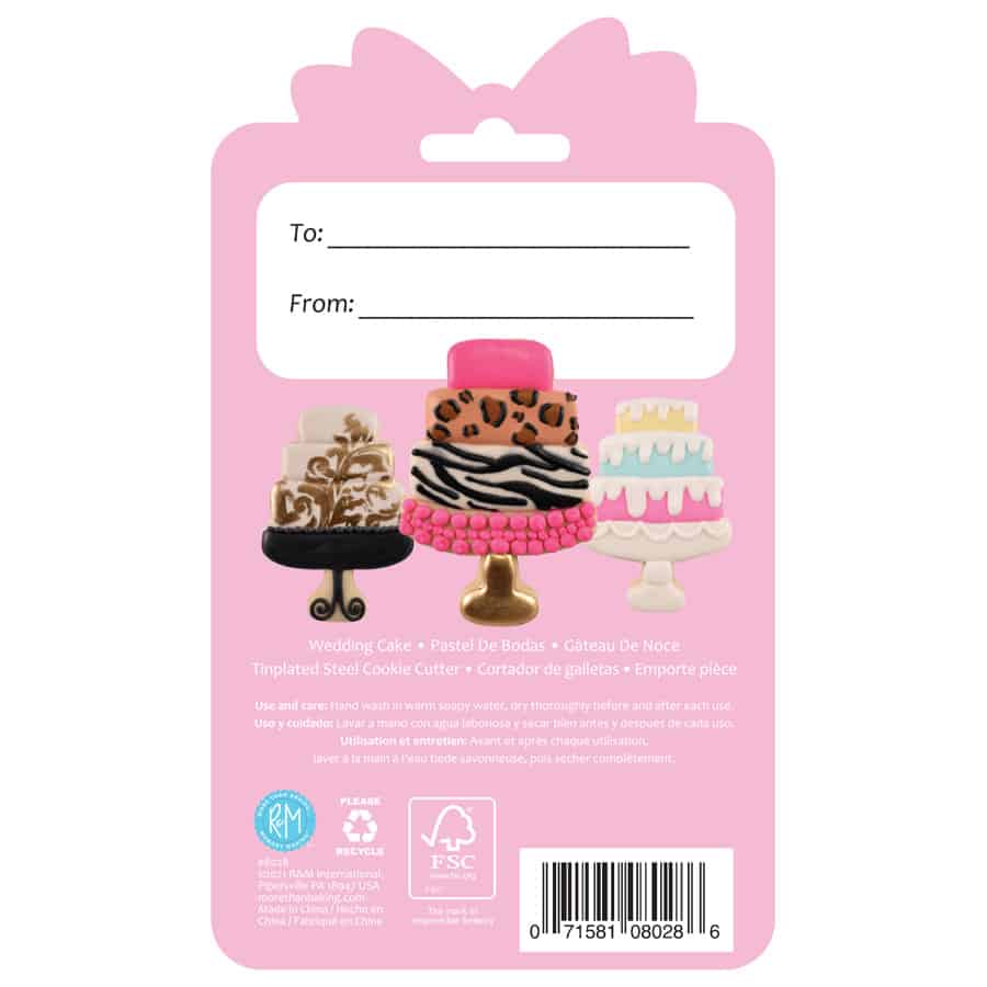 Wedding Cake Cookie Cutter 4&#x22; Carded