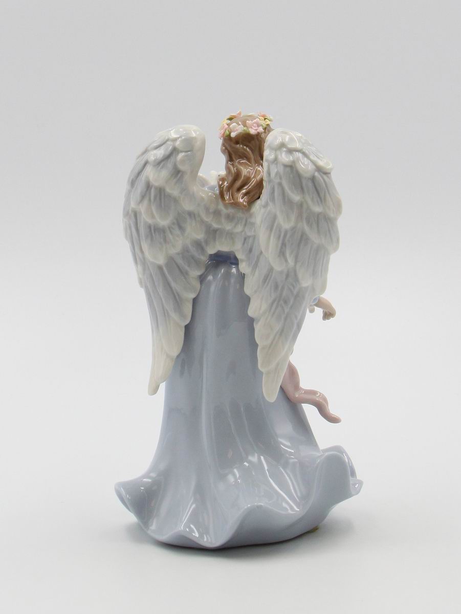Ceramic Angel Holding Peace Dove Music Box, Home D&#xE9;cor, Religious D&#xE9;cor, Religious Gift, Church D&#xE9;cor, Baptism Gift