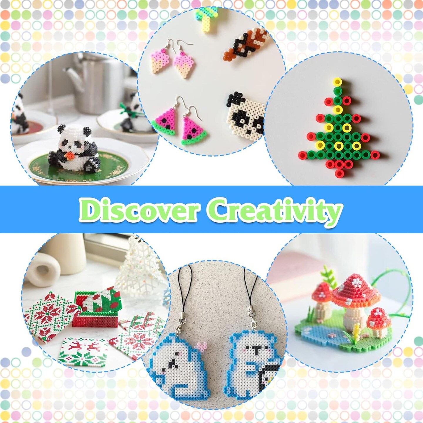 11800pcs Fuse Beads Craft Kit, 36 Colors 5mm Beads, Melting Beads Set for Girls, Including Pegboards, Ironing Paper, Tweezers, Great Gift for Birthday