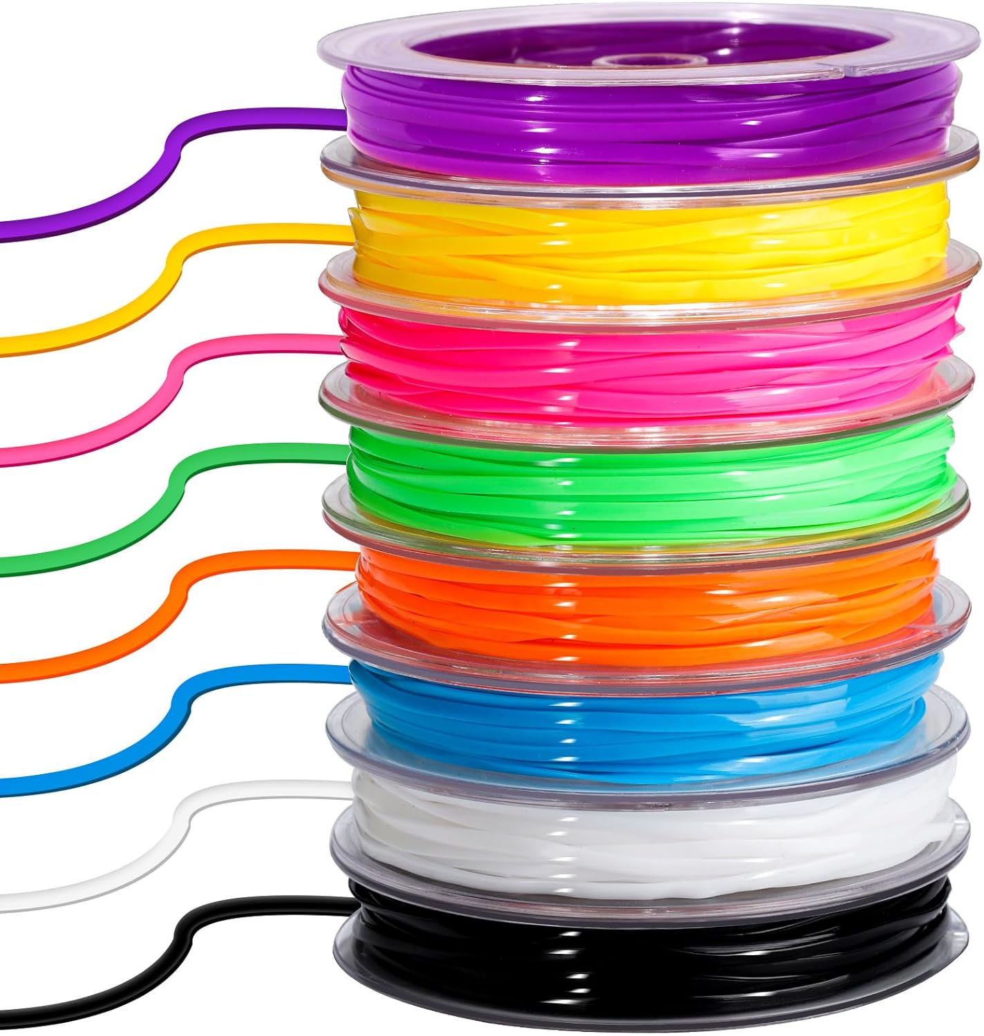 8 Colors Lanyard String Kit, Plastic String Lacing Cord, Bright Color ...