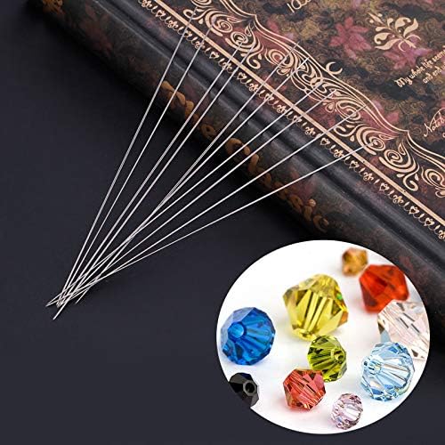 40 PCS Beading Needles, Seed Beads Needles Extra Fine Thin Beading Embroidery Needles Long Straight Beading Thread Needles for Bracelets Jewelry Making with Needle Threaders and Sewing Pin Cushion