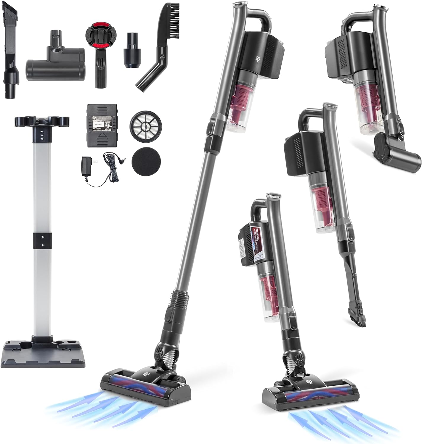 IRIS USA Rechargeable Cordless Stick Vacuum Cleaner